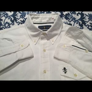 Fabulous Ralph Lauren White 100% Cotton Button-down Oxford Shirt Men Medium
